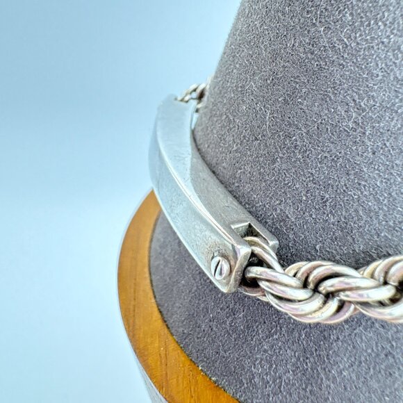 Sterling Silver 925 Engravable ID Bracelet I Love You Inscription 7.75" Length - Picture 4 of 16